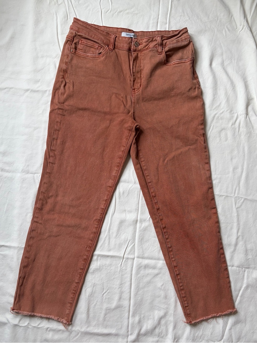 Zenana Outfitters Rust Cropped High-Rise Jeans Size XL